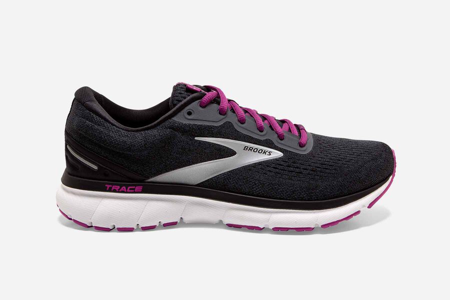 Brooks Trace Road Running Shoes - Womens - Black/Purple - OS3187456